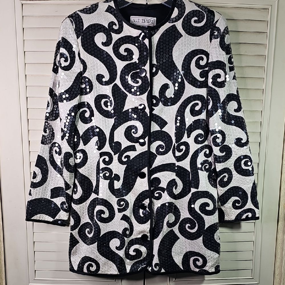 Vintage Jacket Silk By A J BARI Fully Lined Size 14